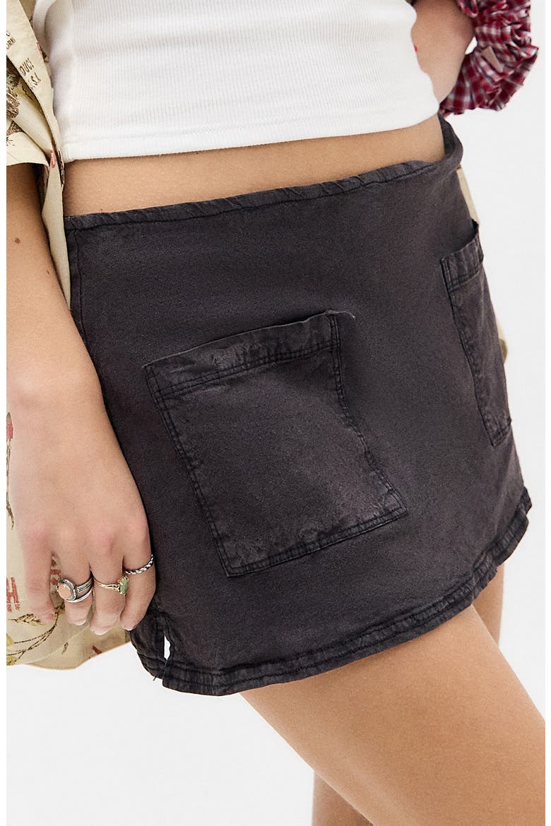 Dariah Linen Blend Skort, Alternate, color, WASHED BLACK