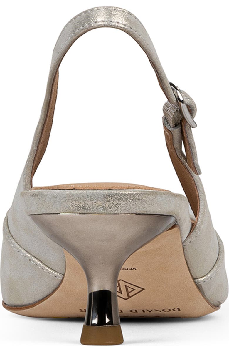 Donald Pliner Sodashi Snakeskin Embossed Pointed Toe Slingback Pump, Alternate, color, Silver