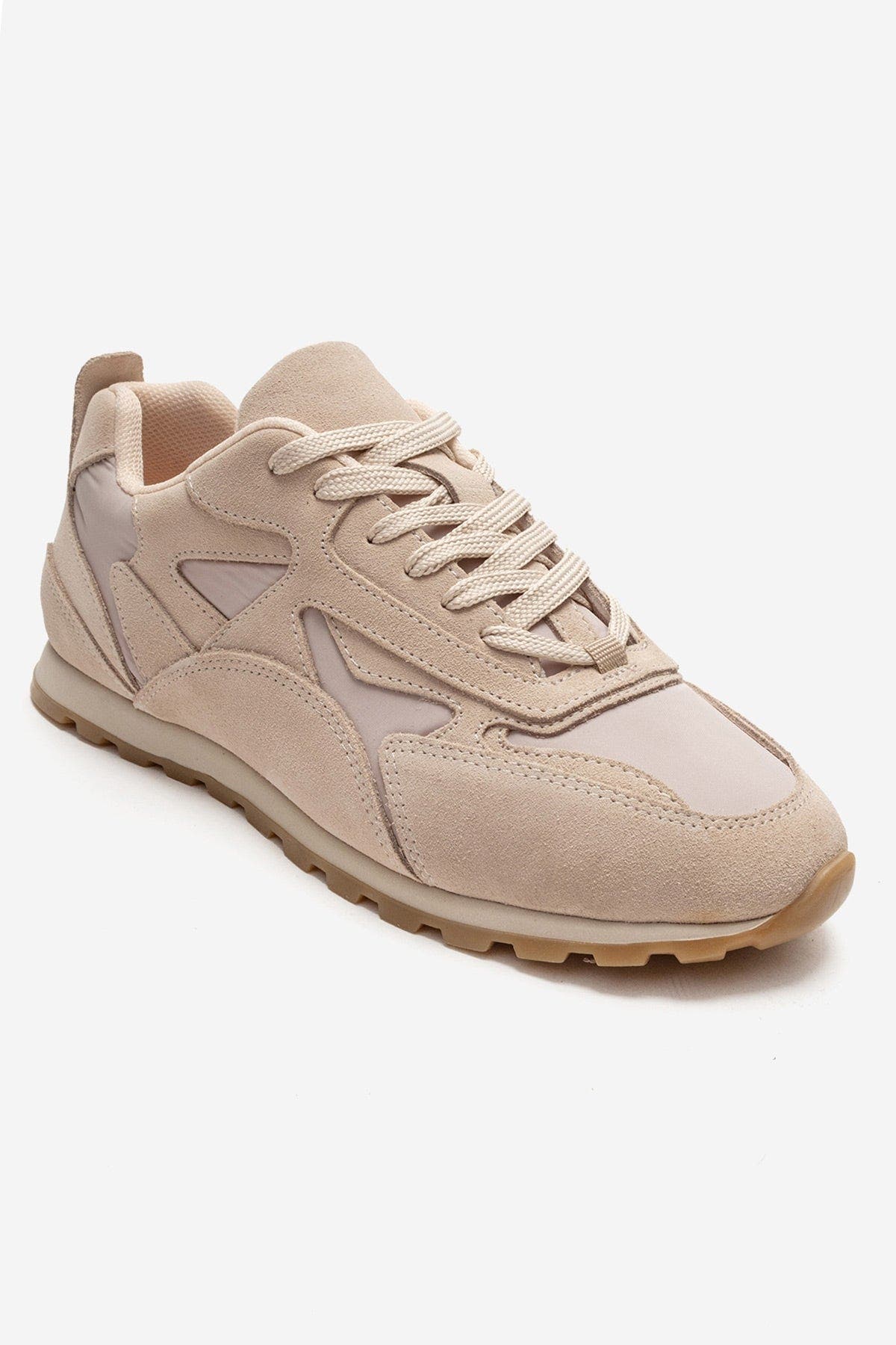 Sahra Leather Sneaker, Alternate, color, Beige Suede