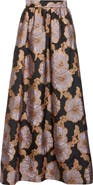 ST. JOHN Bethany Poppy Floral Jacquard Maxi Skirt