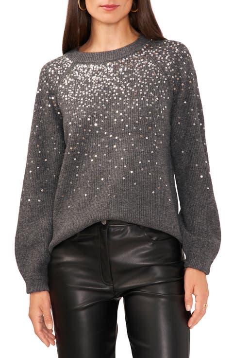 Sequin Crewneck Sweater