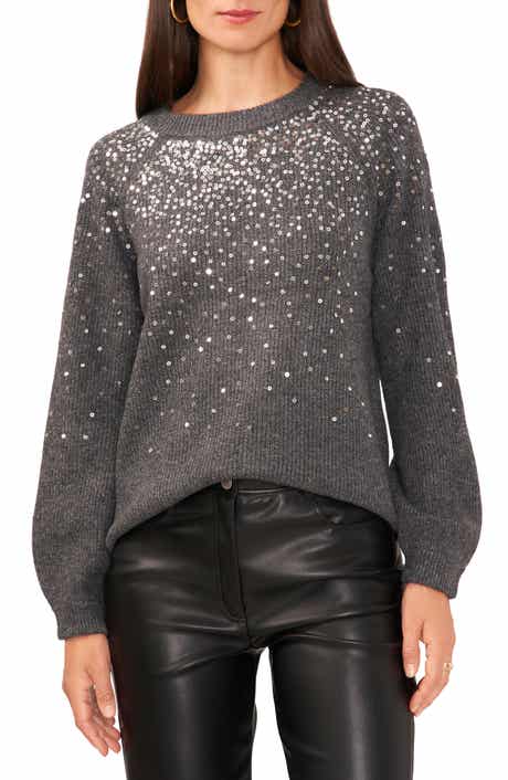 Vince Camuto Sequin Crewneck Sweater
