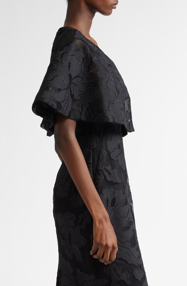 Lela Rose Floral Appliqué Reversible Capelet, Alternate, color, 