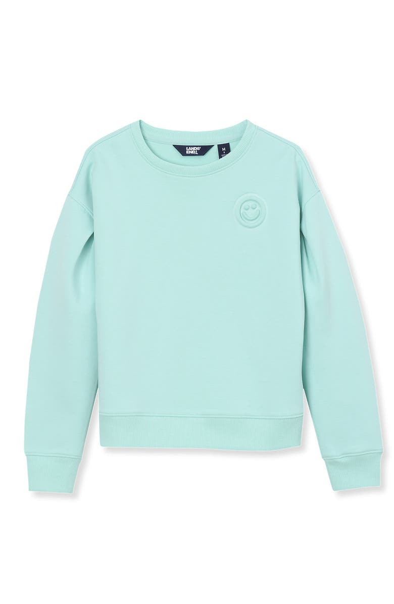Lands' End Girls Knit Crewneck Sweatshirt, Main, color, Aruba Blue