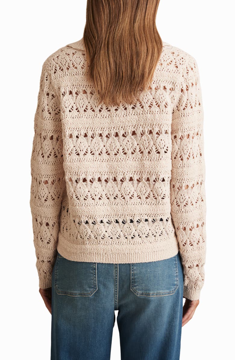 Reiss Cindy Crochet Cardigan, Alternate, color, Ivory Cream