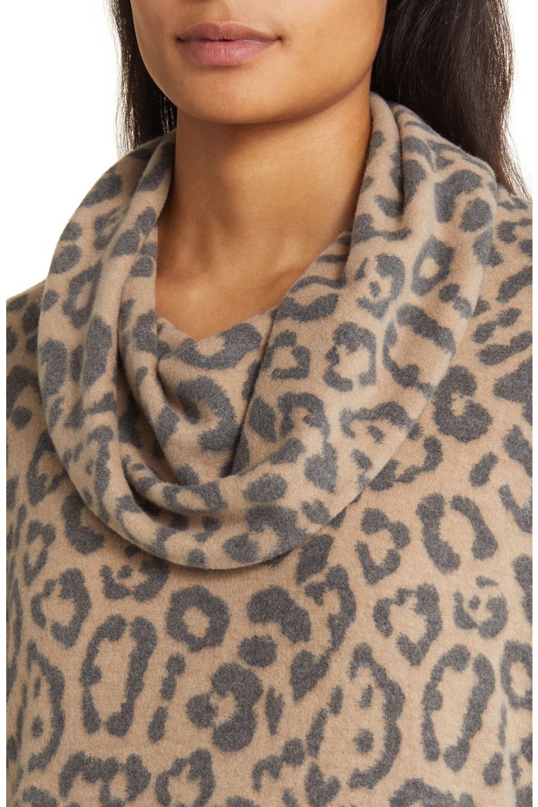 Cowl Neck Tunic, Alternate, color, CAMEL/ CHARCOAL