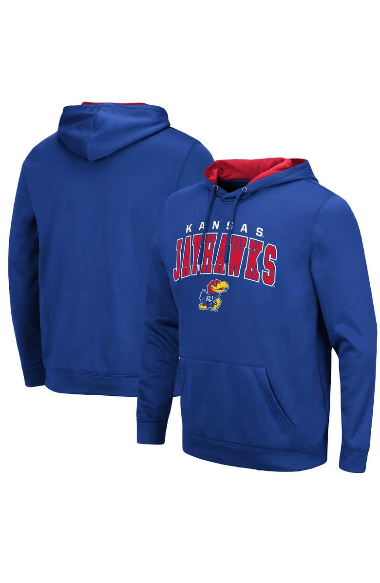 COLOSSEUM Men's Colosseum Royal Kansas Jayhawks Resistance Pullover Hoodie, Main, color, 