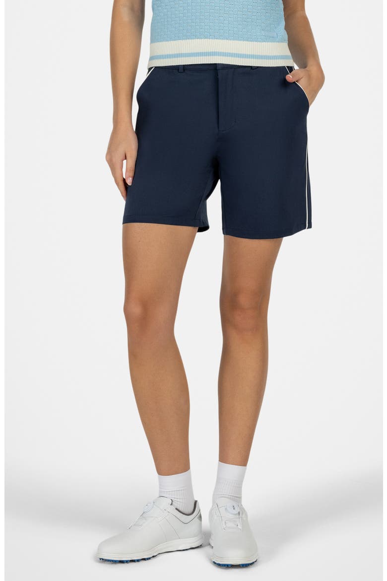 Courseluxe Performance High Waist Shorts, Main, color, NAVY