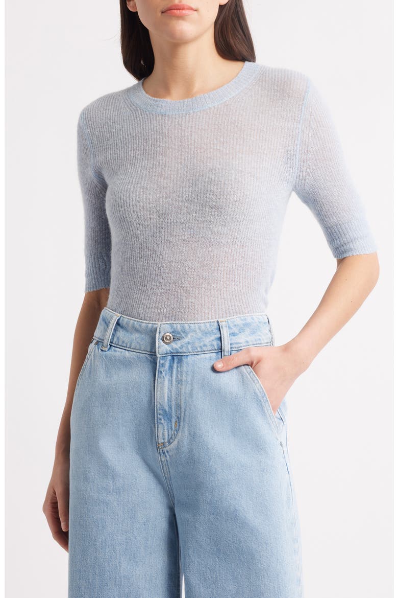Fusionana Short Sleeve Sweater, Main, color, LT PAST/BU