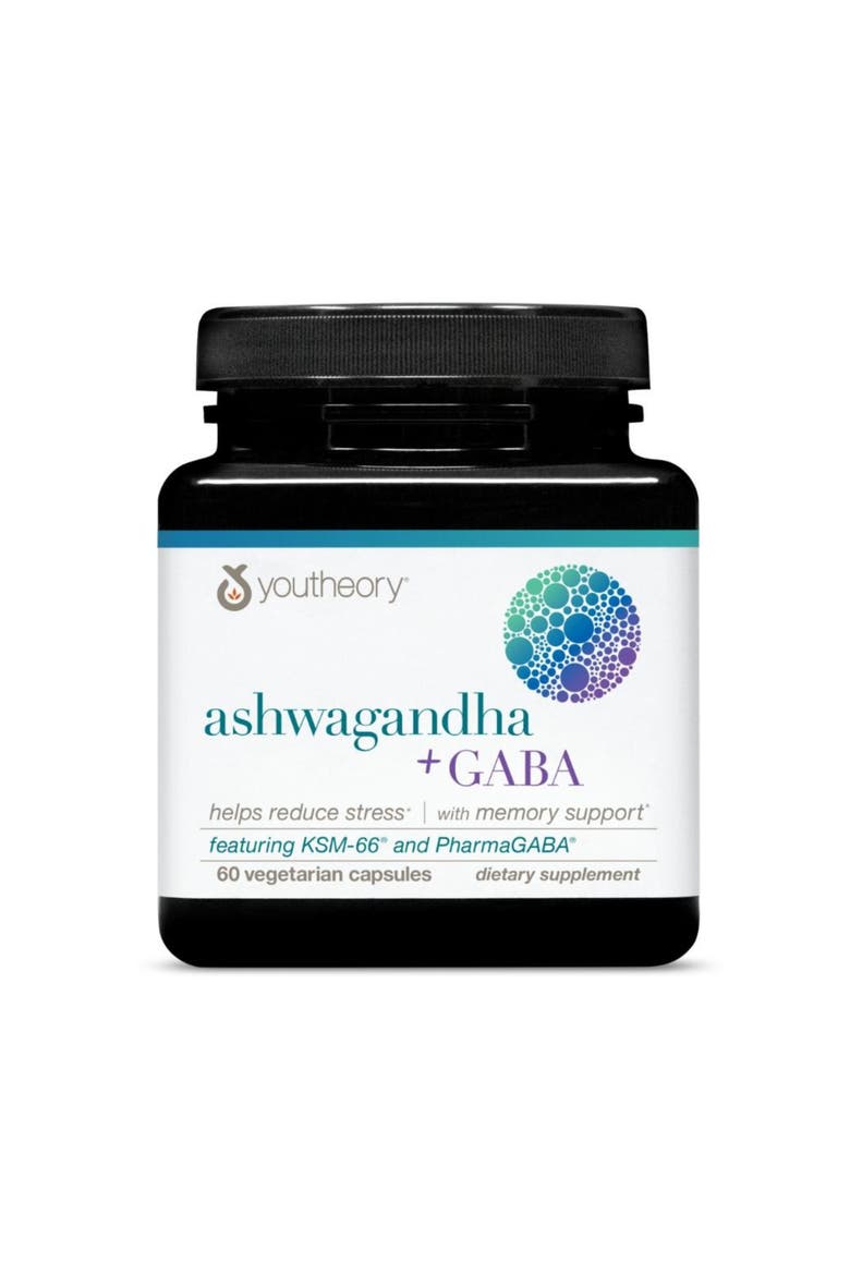 Ashwagandha GABA Organic Stress Relief Mood Support Supplement 60 Veg Capsules, Main, color, None
