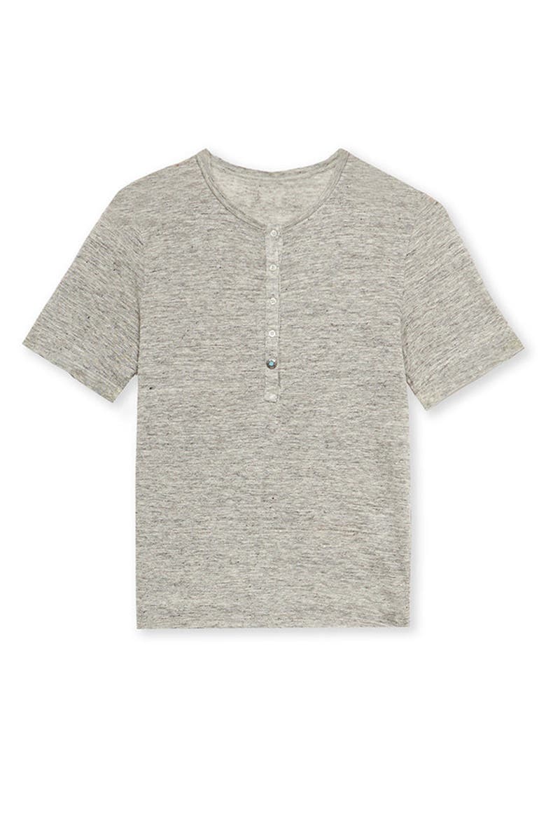 Fortela Charlie Henley Linen Jersey T-Shirt, Main, color, Grey