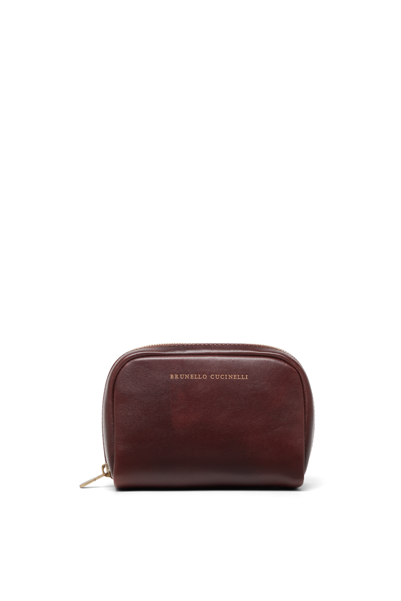 Calfskin beauty case, Main, color, Burgundy