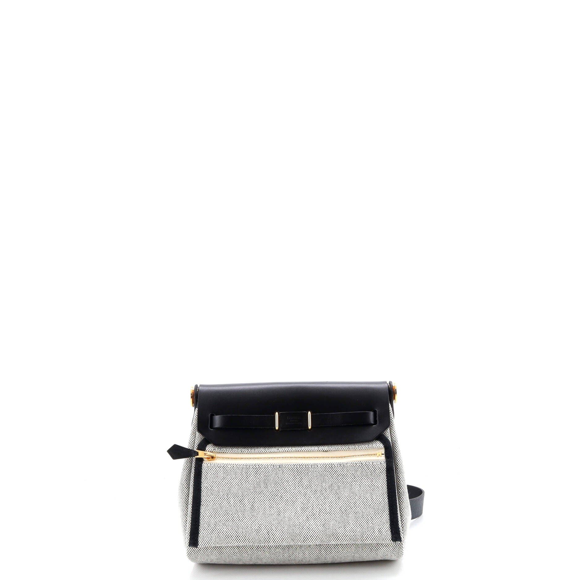 Pre-Owned Hermes Herbag Zip Toile and Leather 20, Alternate, color, Noir