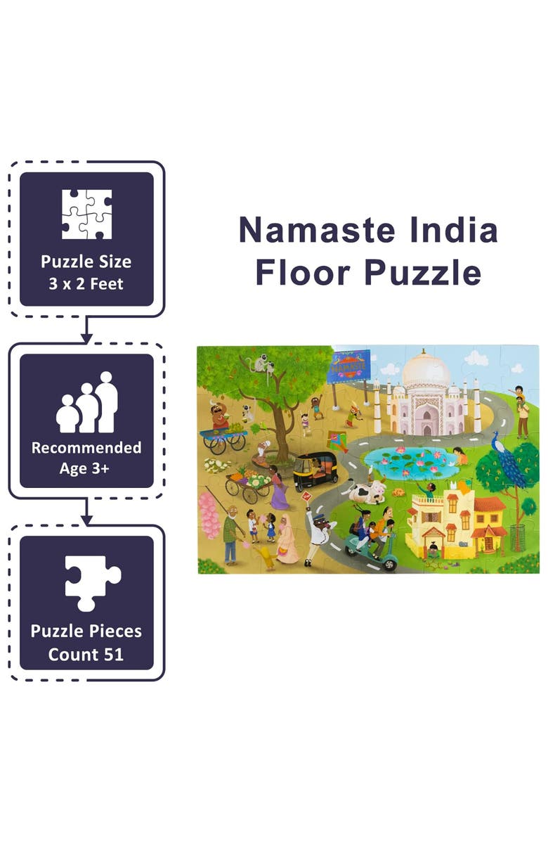 KULTURE KHAZANA Namaste India Floor Puzzle, 51 Pieces, Alternate, color, Multicolored