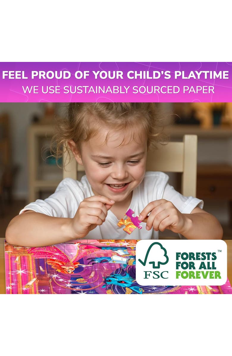 Quokka 4x60 Pcs Glitter Effect Puzzles for Kids, Alternate, color, Glitter Princesses