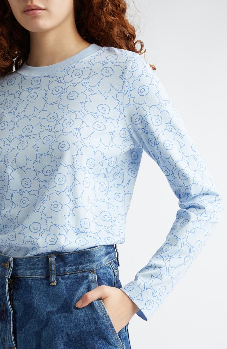 Marimekko Sekunti Piirto Floral Unikko Floral Cotton T-Shirt, Alternate, color, 