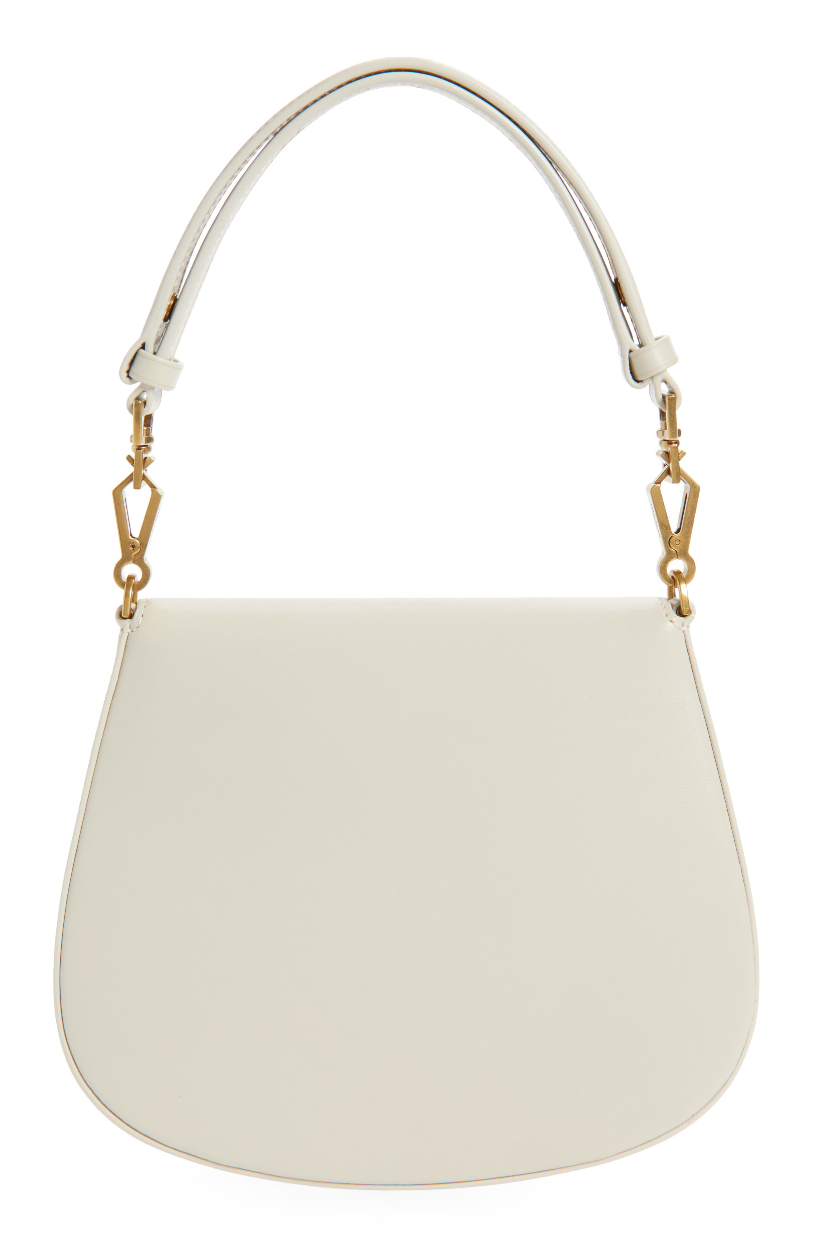 Saint Laurent Mini Voltaire Box Leather Top Handle Bag, Alternate, color, Blanc Vintage