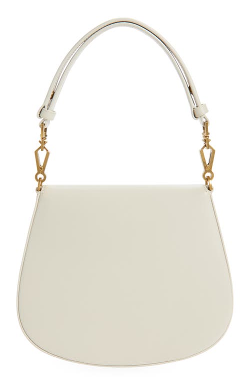 Saint Laurent Mini Voltaire Box Leather Top Handle Bag In White