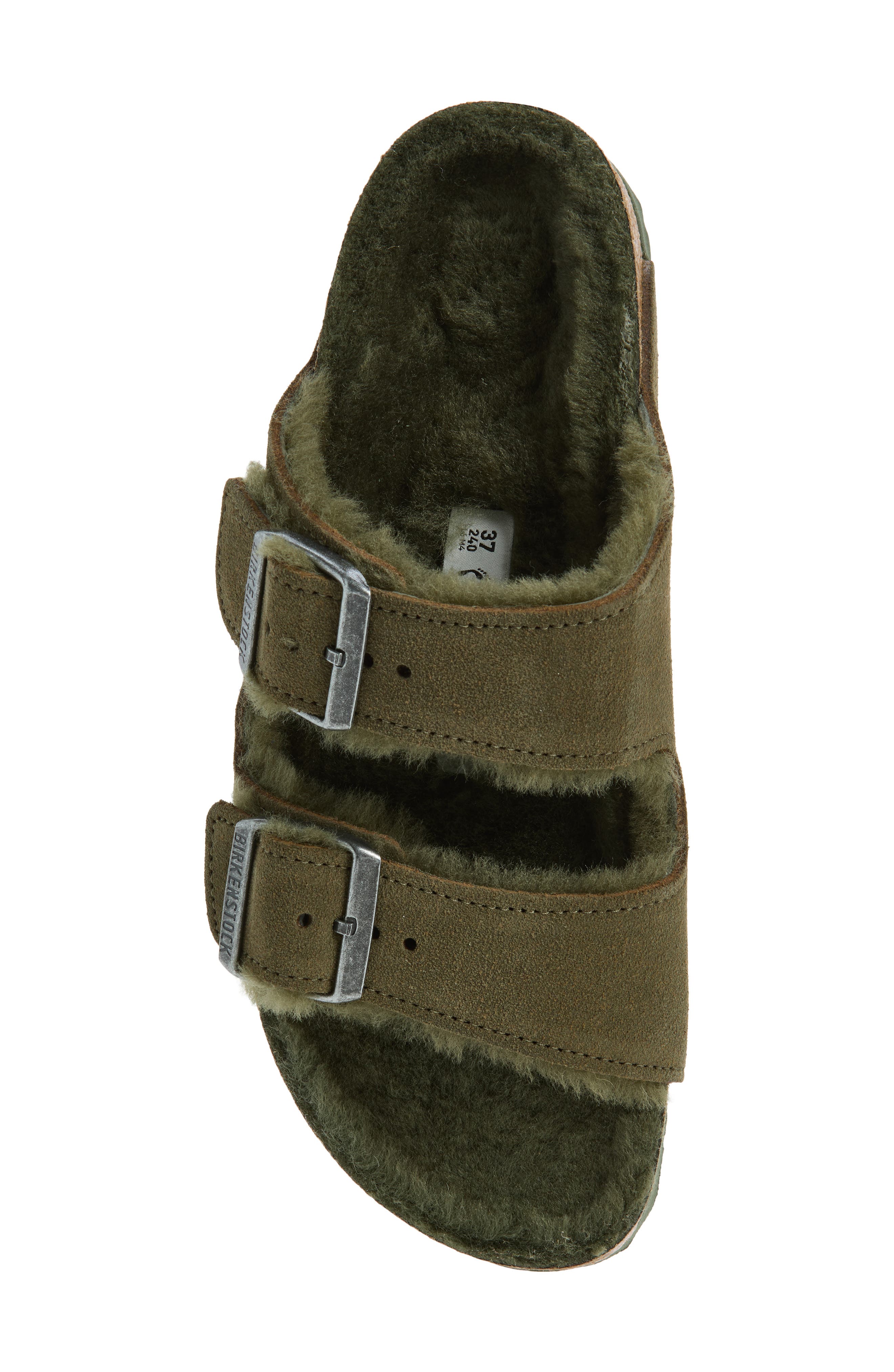 Arizona Genuine Shearling Lined Slide Sandal, Alternate, color, THYME/ THYME