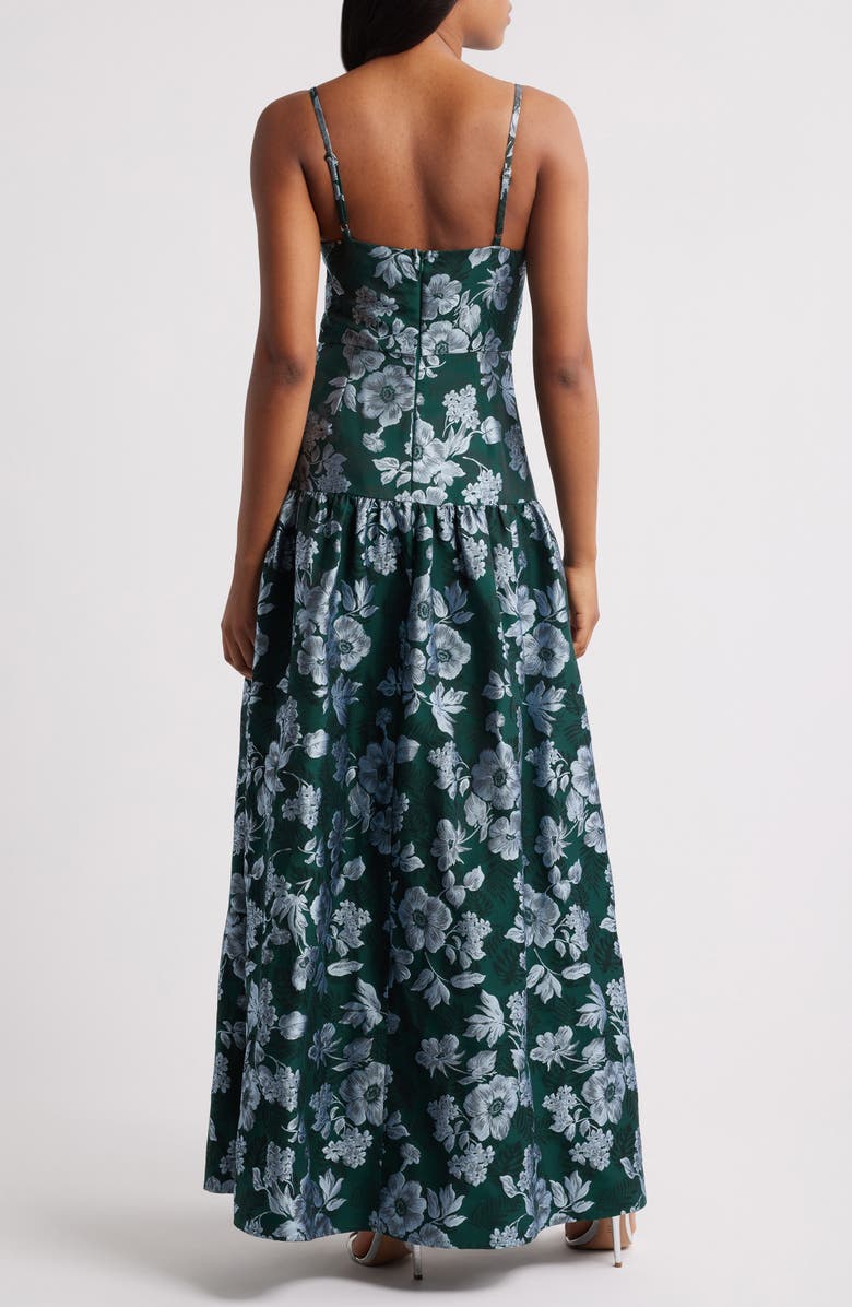 Lulus Ellie Floral Jacquard Sleeveless Gown, Alternate, color, 