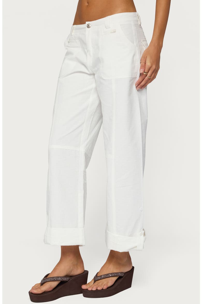 Odettia Cotton Pants, Alternate, color, WHITE