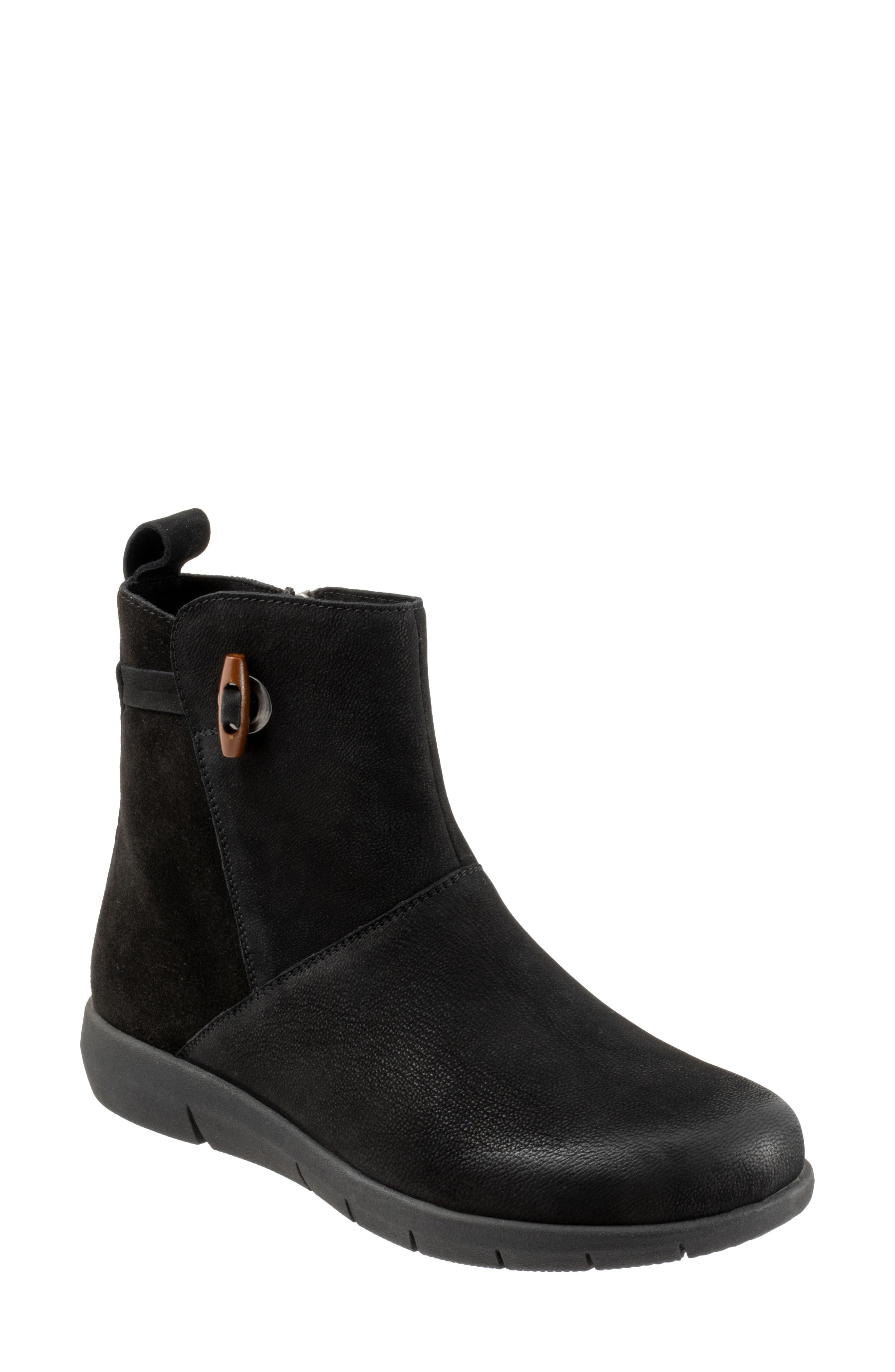 SoftWalk® Adelaide Bootie in Black Nubuck 