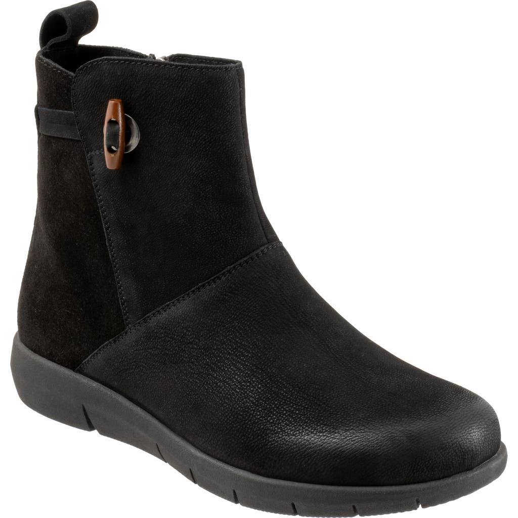 SoftWalk® Adelaide Bootie in Black Nubuck  product
