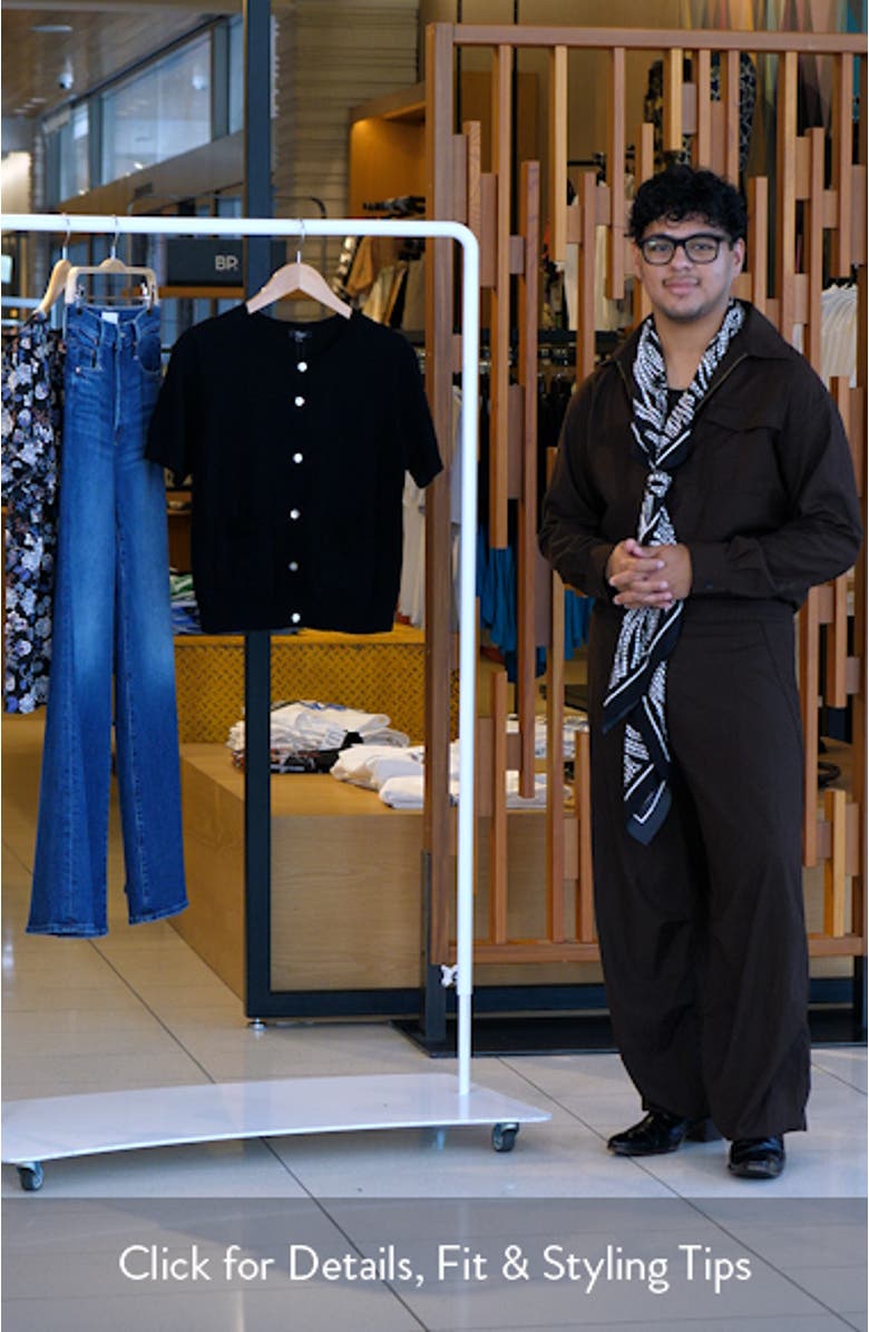 Aisley Short Sleeve Cotton & Cashmere Cardigan, sales video thumbnail