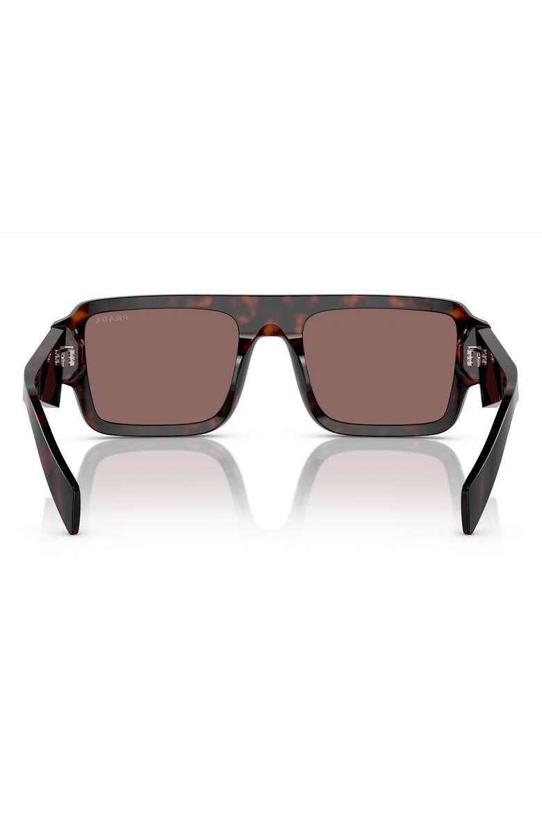 Prada 53mm Rectangular Sunglasses, Alternate, color, Briar Havana/Brown Silv Mirror