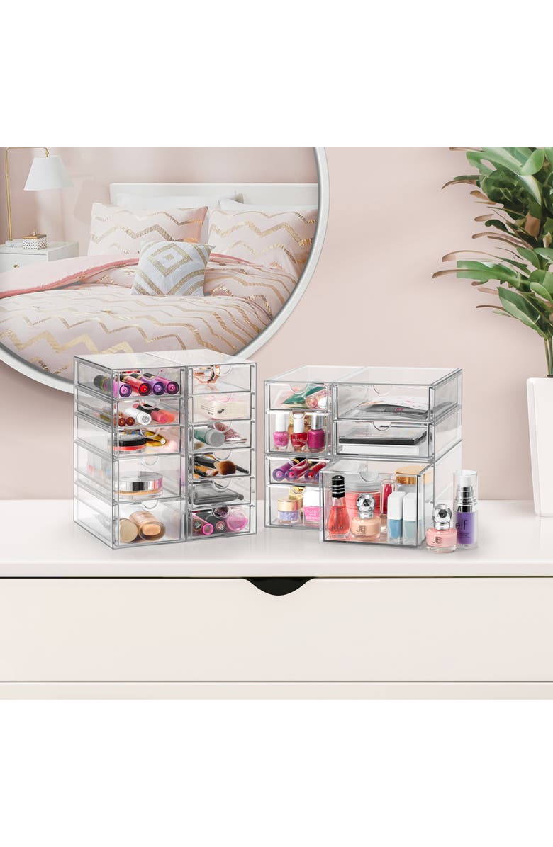 SORBUS 4-Pack 18-Drawer Storage Organizers, Alternate, color, Clear