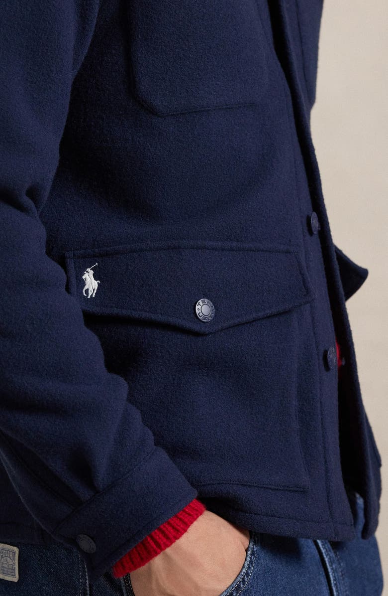 Polo Ralph Lauren Team USA Wool Blend Shirt Jacket, Alternate, color, Refined Navy