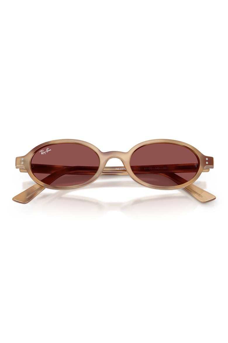 51mm Oval Sunglasses, Alternate, color, CREAM HAVANA / DARK VIOLET