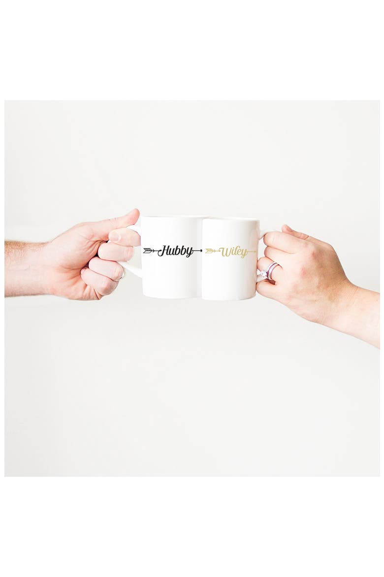 Hubby/Wifey Set of 2 Coffee Mugs, Alternate, color, WHITE