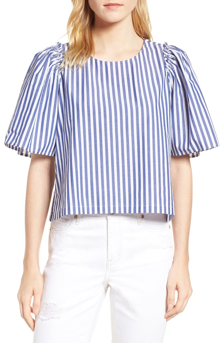Habitual Valeria Stripe Stretch Cotton Top, Main, color, 