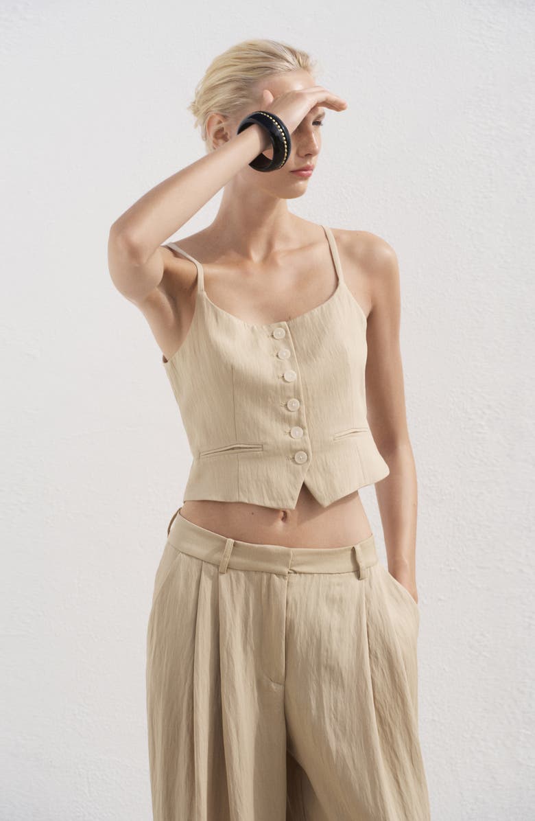 MANGO Straight Leg Suit Pants, Alternate, color, Beige