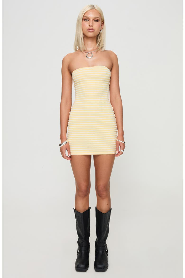 Savins Strapless Minidress, Alternate, color, YELLOW