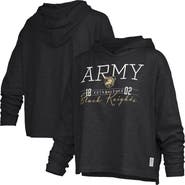 PRESSBOX Women's Pressbox Black Army Black Knights Castillo Slub Waist Length Long Sleeve Hooded T-Shirt