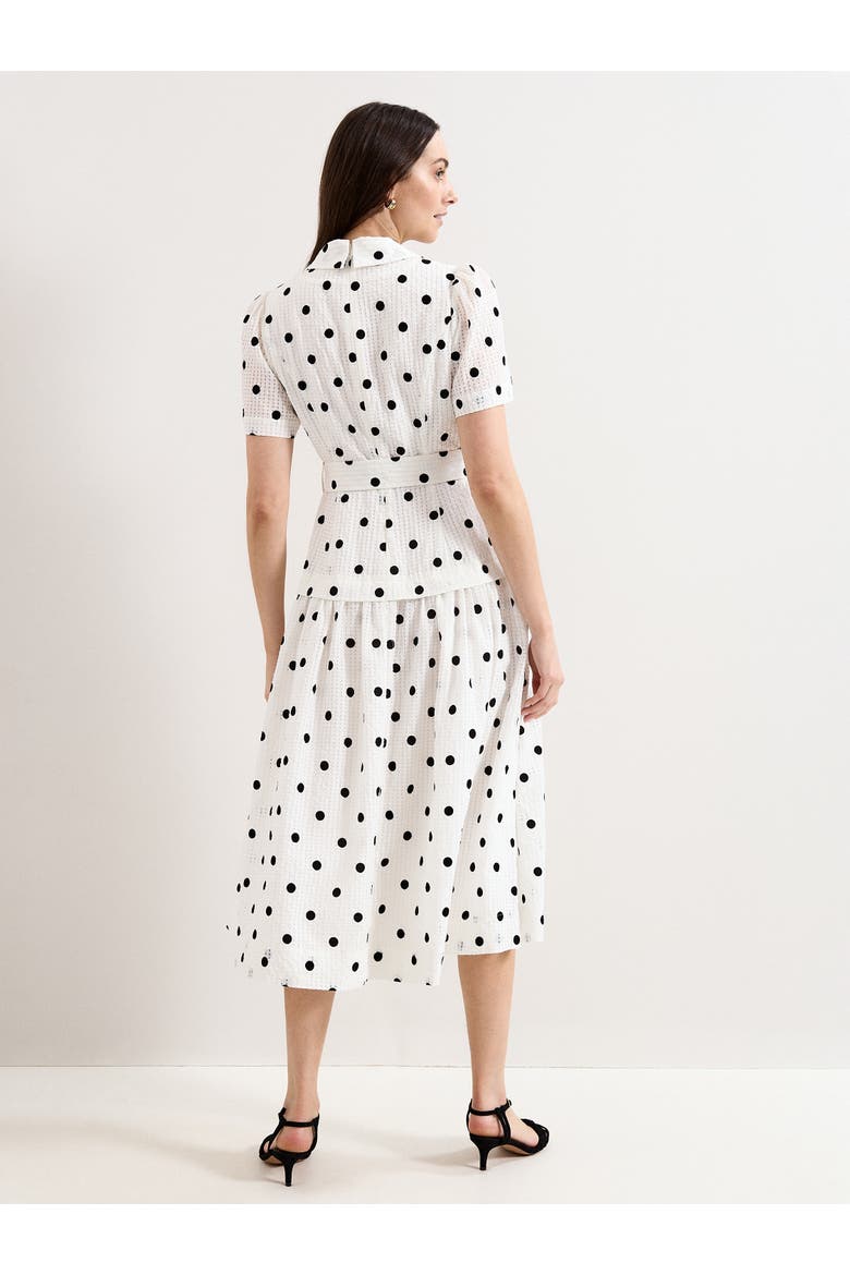 Adele Short Sleeve Midi Dress, Alternate, color, Black/Ivory