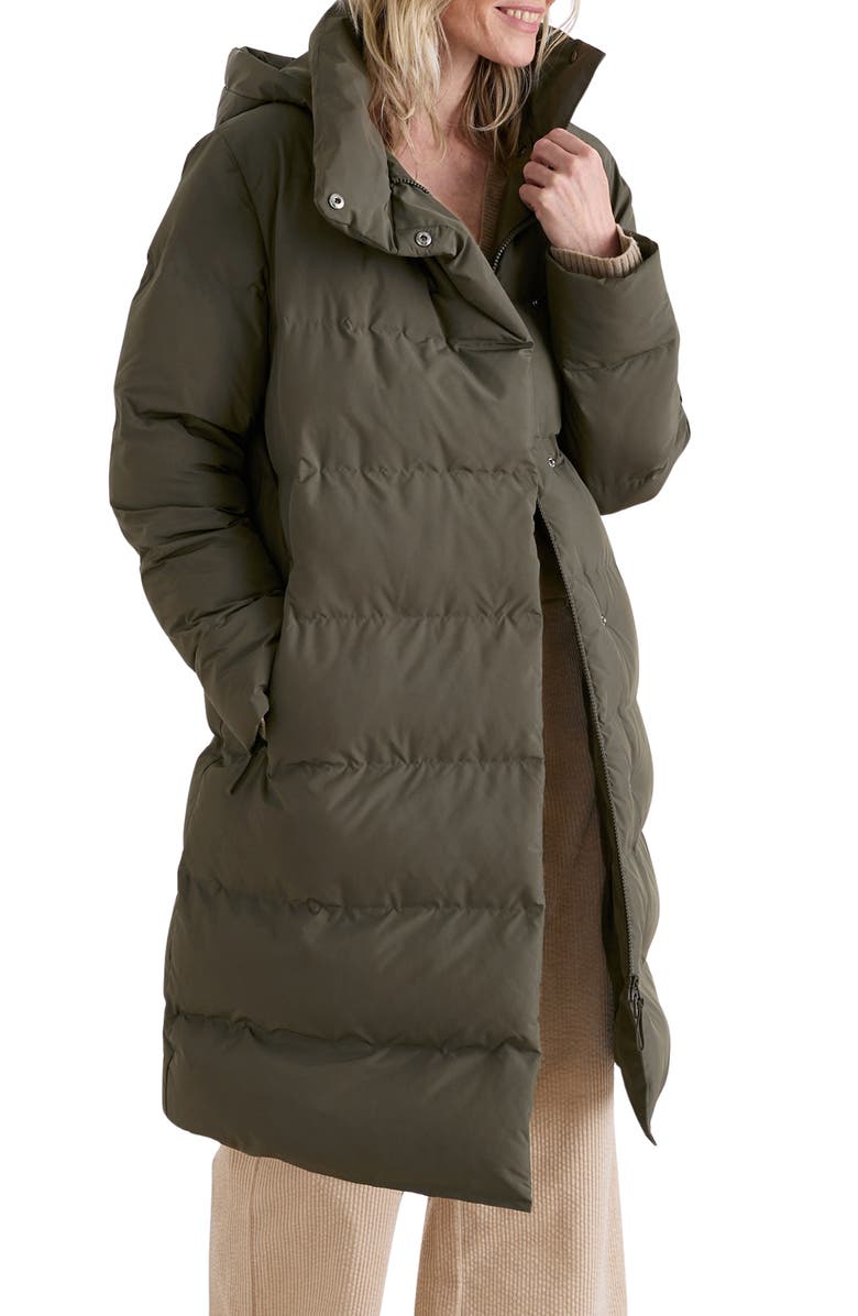 Seasalt Cornwall Holywell Bay Waterproof Puffer Coat, Alternate, color, Moorland Green