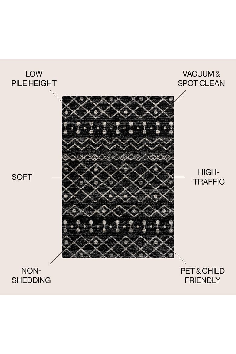 Aksil Moroccan Beni Souk Area Rug, Alternate, color, Black/Cream
