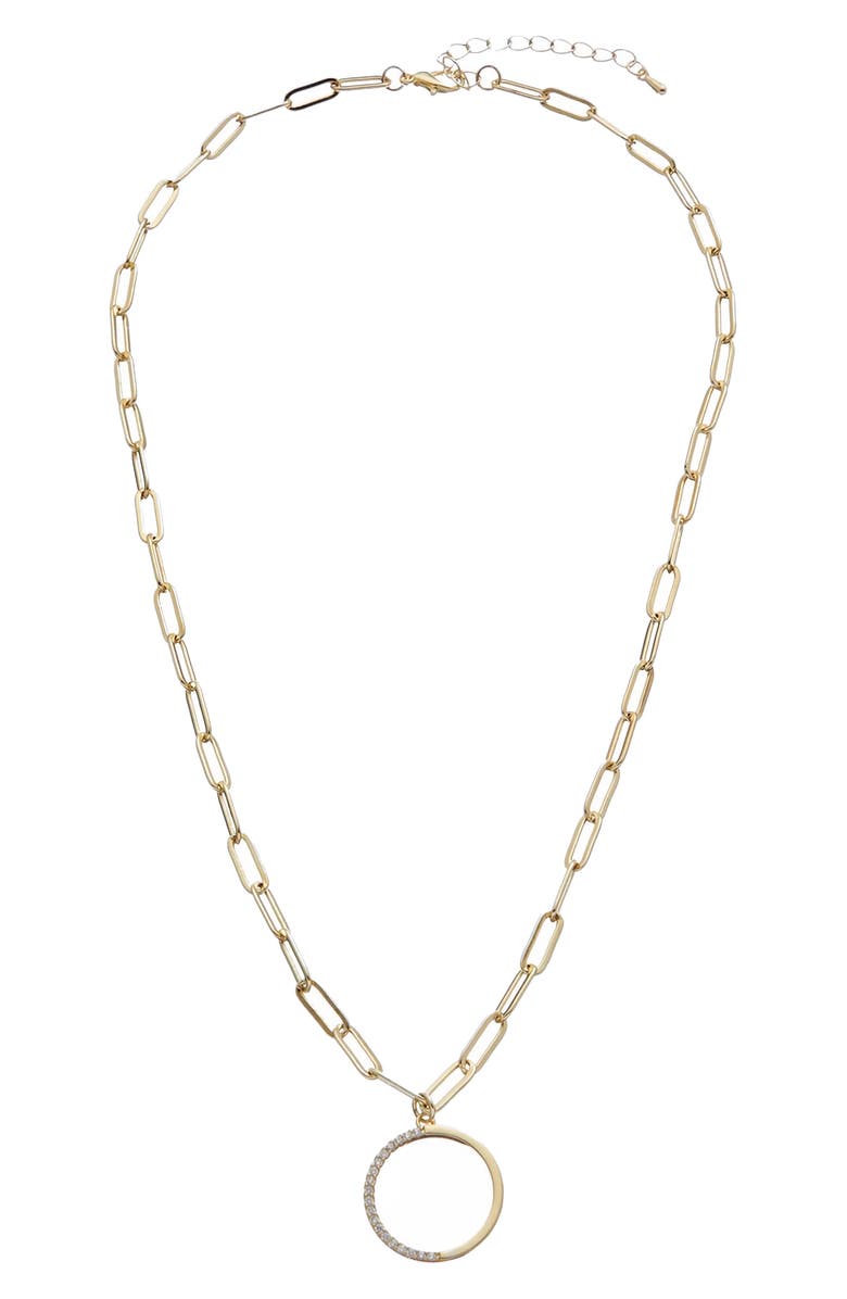 Juvell Circular Pendant Necklace, Main, color, Yellow