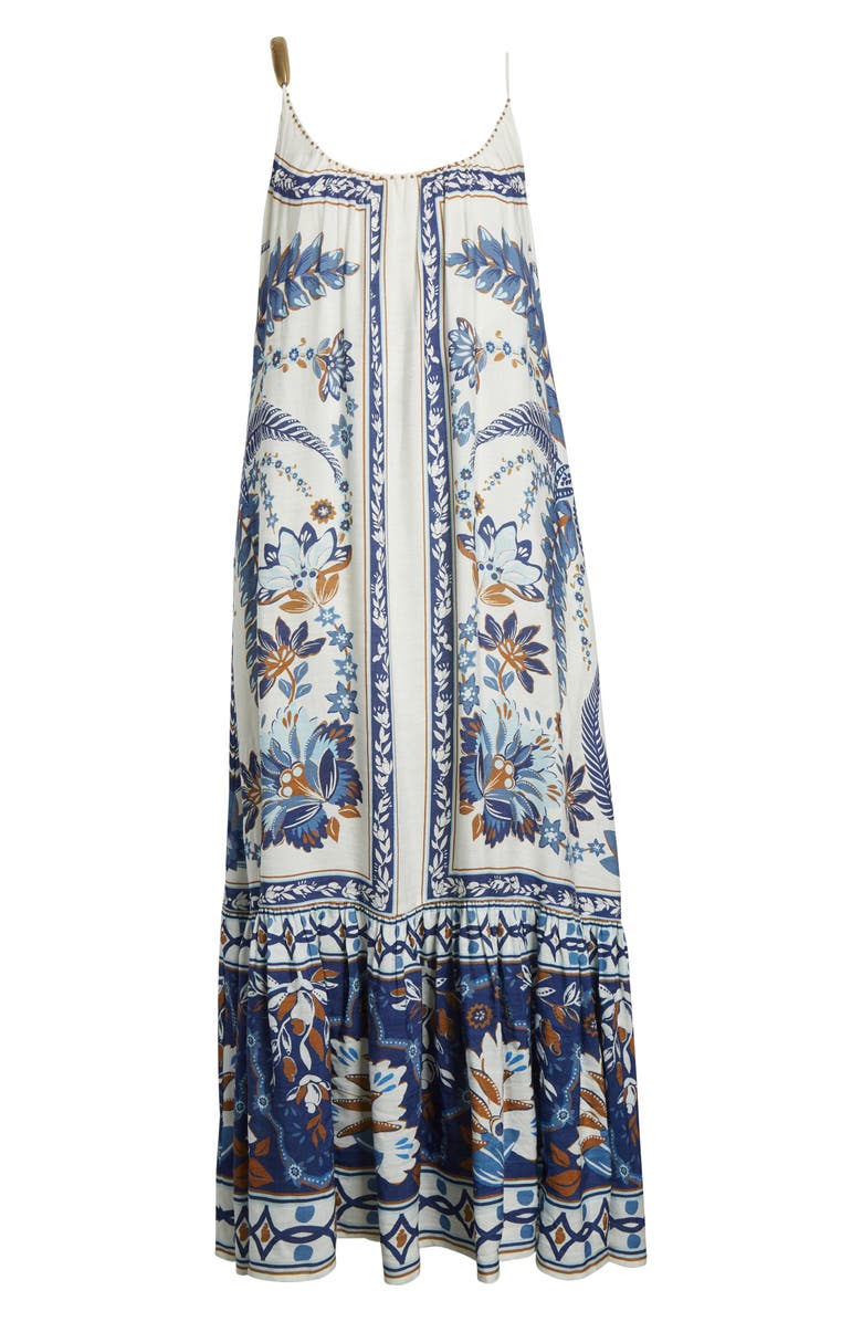 FARM Rio Ana Tapestry Linen Blend Sundress, Alternate, color, Off-White