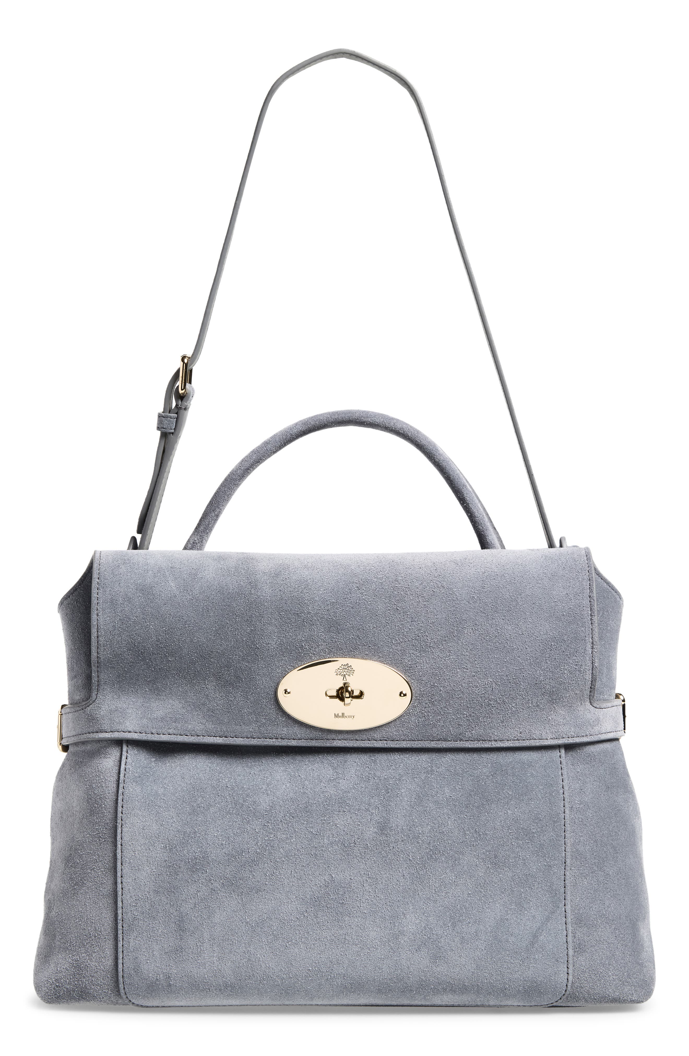 Stevie Suede Top Handle Bag, Main, color, FOGGY GREY