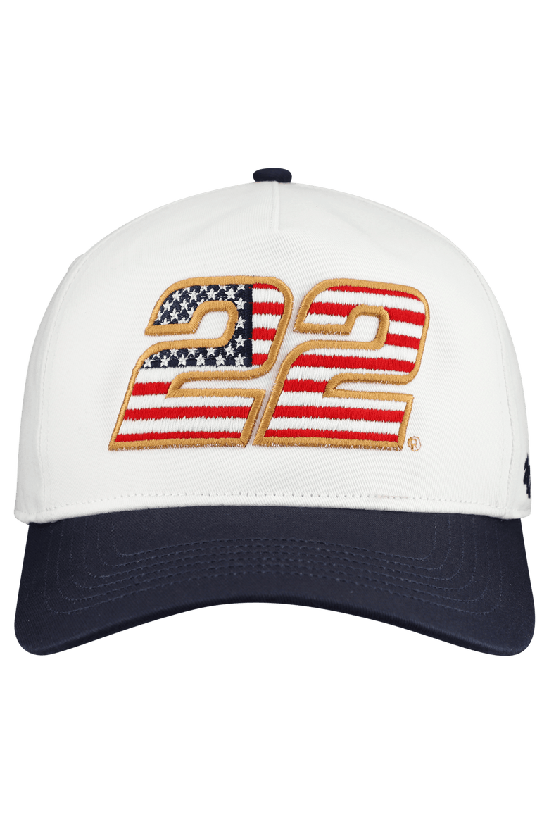 Men's '47 White Joey Logano Flag Fill Two-Tone Team Adjustable Hitch Hat, Alternate, color, White
