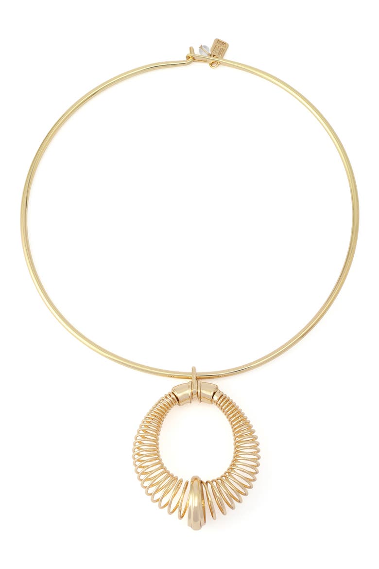 Coiled Pendant Collar Necklace, Main, color, GOLD