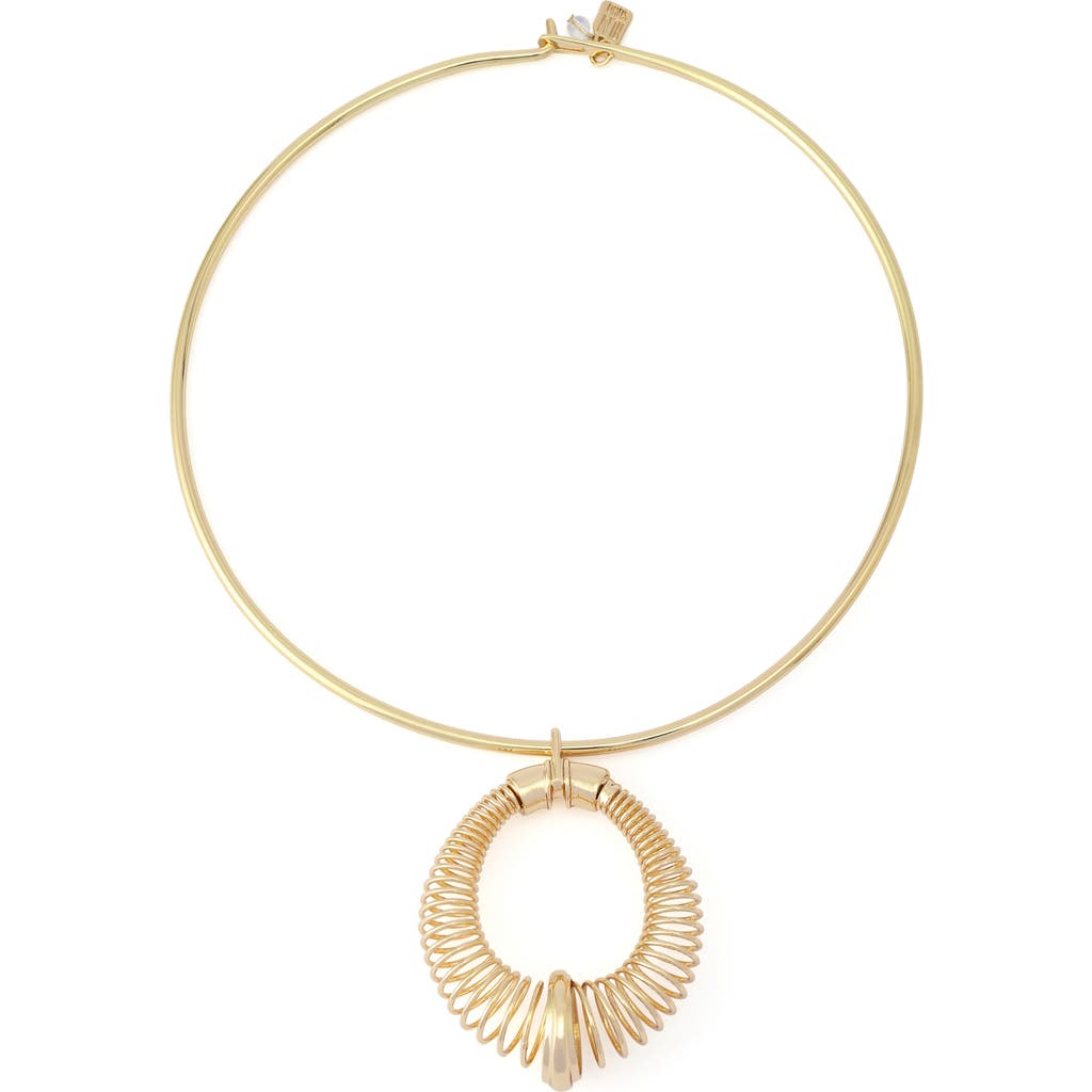Robert Lee Morris Coiled Pendant Collar Necklace In Gold