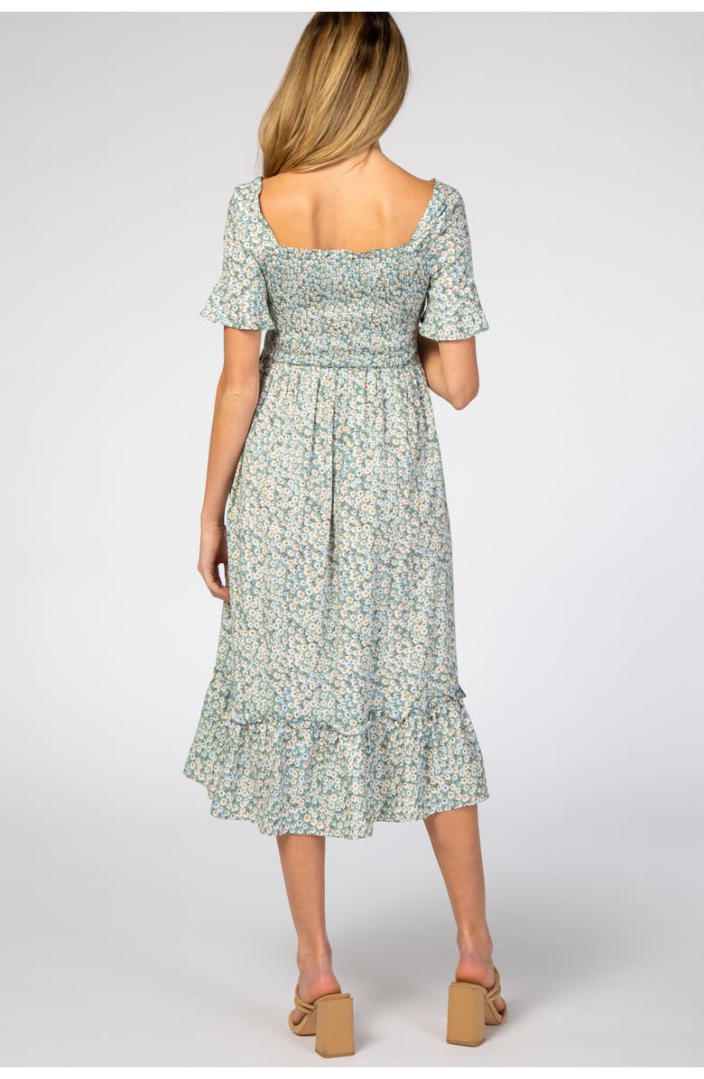 PinkBlush floral Ruffle Midi Dress, Alternate, color, Light Blue