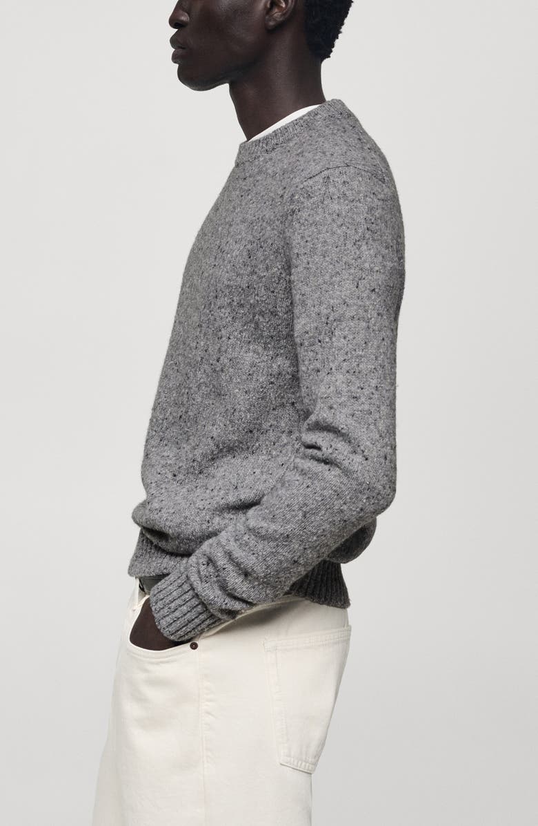 MANGO Nep Crewneck Sweater, Alternate, color,