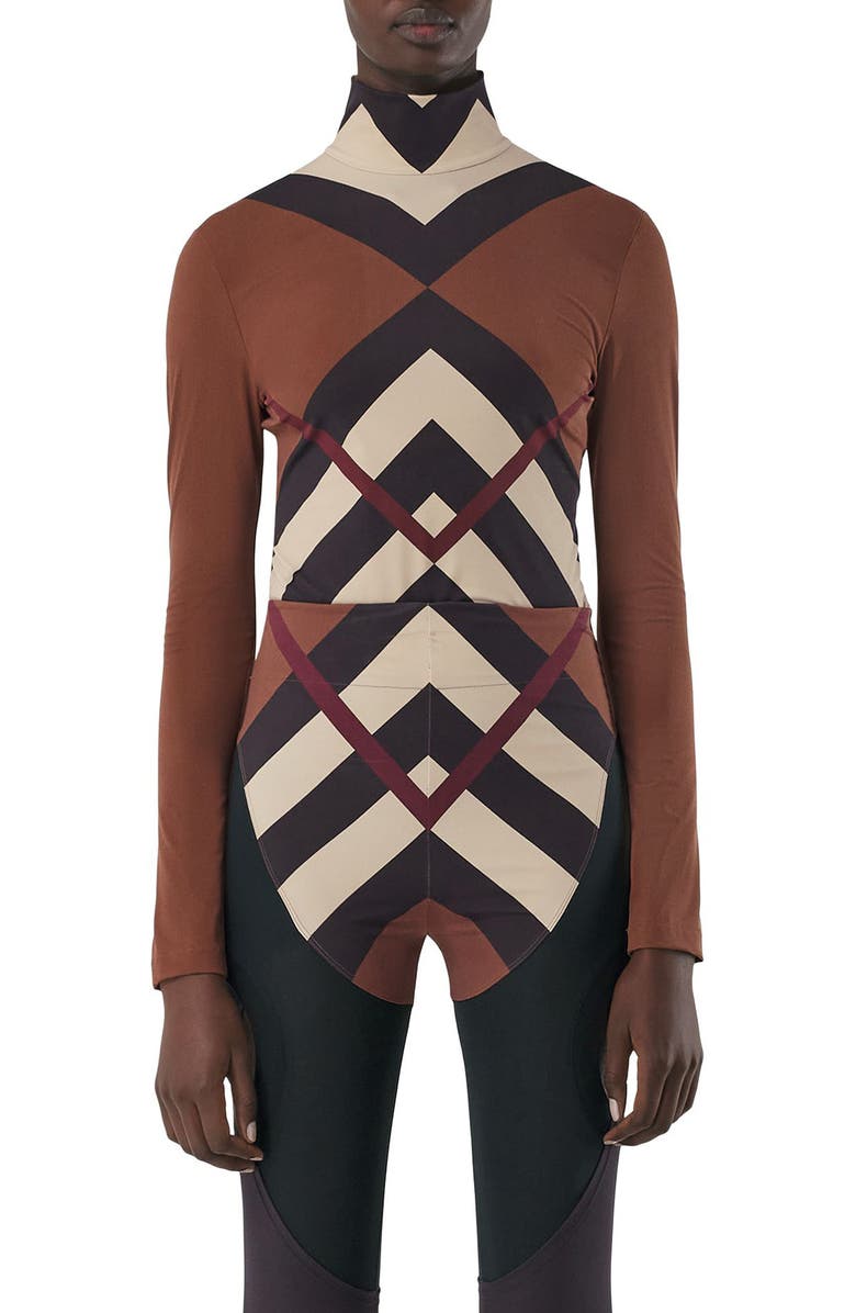 Burberry Emery Kissing Check Turtleneck Top, Main, color,