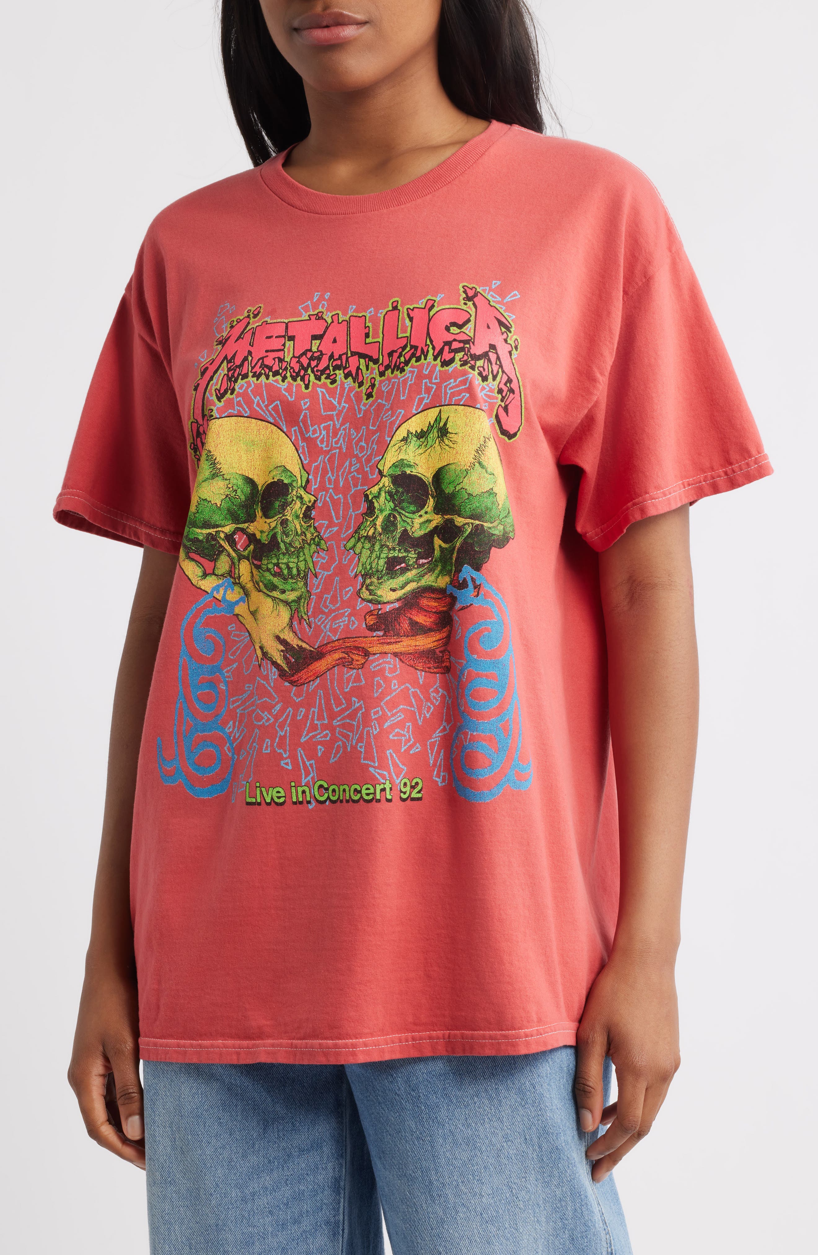 Merch Traffic Metallica Skulls Cotton Graphic T-Shirt